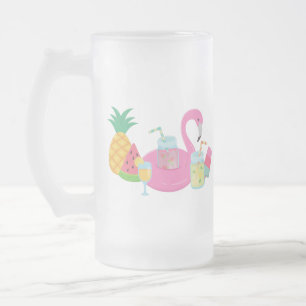 Cerveja Vidro Jateado Caneca de Fosco rosa-Flamingo