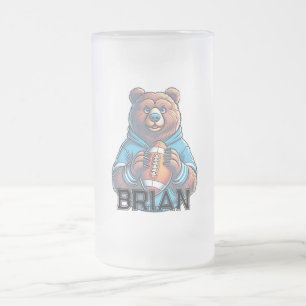Cerveja Vidro Jateado Caneca de Futebol Personalizada Urso Pardo Moderno
