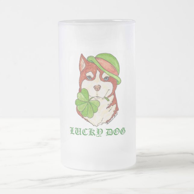 Cerveja Vidro Jateado Caneca de LUCKYDOG (Centro)
