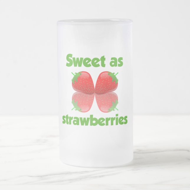 Cerveja Vidro Jateado Caneca de morangos (Centro)
