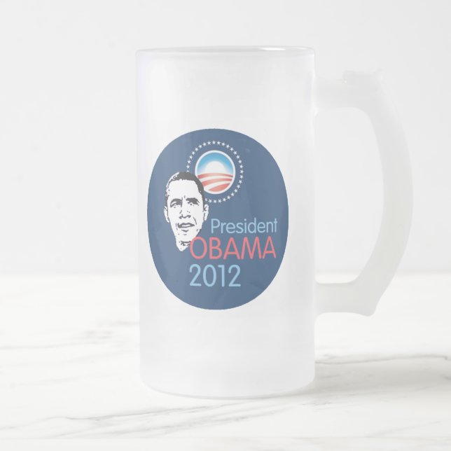 Cerveja Vidro Jateado Caneca de Obama 2012 (Direita)
