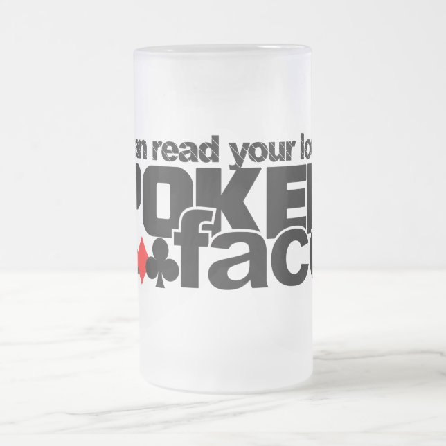 Cerveja Vidro Jateado Caneca de Poker Face (Centro)