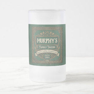 Cerveja Vidro Jateado Caneca de Pub Irlandês Personalizada Família Taver