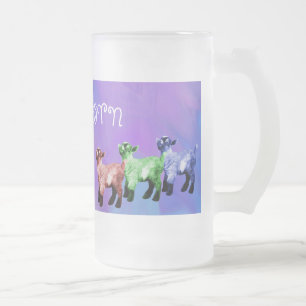 Cerveja Vidro Jateado Caneca diminuta do fosco da cabra de Mulitcolored