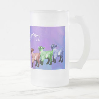 Cerveja Vidro Jateado Caneca diminuta do fosco da cabra de Mulitcolored