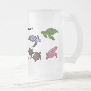 Cerveja Vidro Jateado Caneca do amante da tartaruga de mar