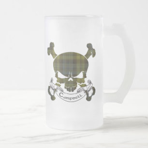 Cerveja Vidro Jateado Caneca do crânio do Tartan de Campbell