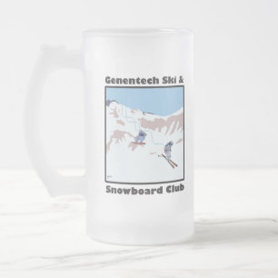 Cerveja Vidro Jateado Caneca do esqui de Genentech e do clube do