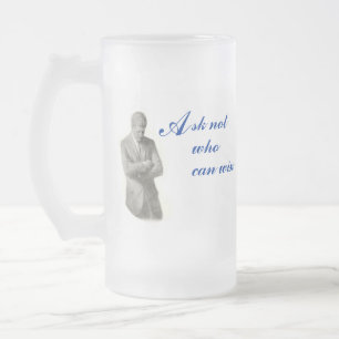 Cerveja Vidro Jateado Caneca do fosco de Obama/JFK