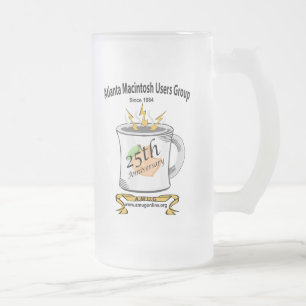 Cerveja Vidro Jateado CANECA do fosco do aniversário de AMUG 25o