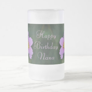 Cerveja Vidro Jateado Caneca do fosco do aniversário de Nana por Janz