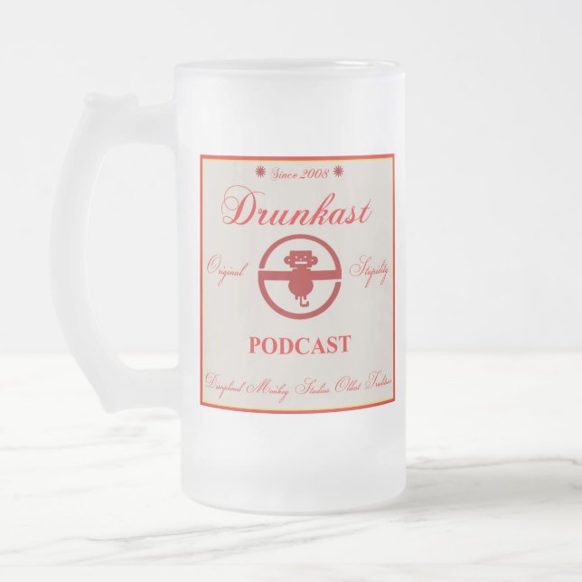 Cerveja Vidro Jateado Caneca do Podcast de Drunkast (Esquerda)