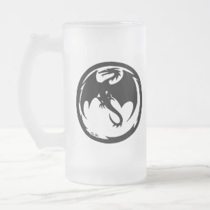 Cerveja Vidro Jateado Dragão Negro fosco direito caneca caneca de cerve