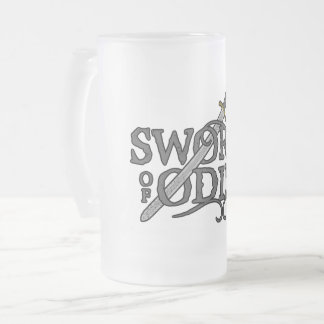 Cerveja Vidro Jateado Espada da caneca do logotipo de Odin