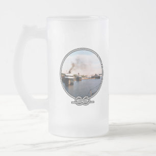 Cerveja Vidro Jateado O carro/trilho de Ludington Ferries a caneca