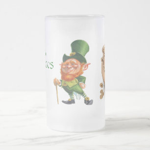 Cerveja Vidro Jateado O DIA LEPRECHUAN de ST PATRICK E caneca DOURADO