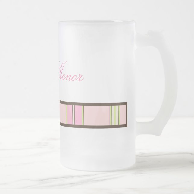 Cerveja Vidro Jateado O Pastel listra a caneca da madrinha de casamento (Direita)