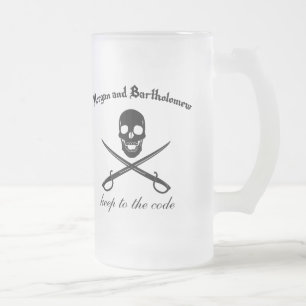 Cerveja Vidro Jateado Preto da caneca de Morgan & de Bartholomew