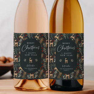 Cerveja Vinho De Natal Scandi Rótulo De Garrafa Beba Prese