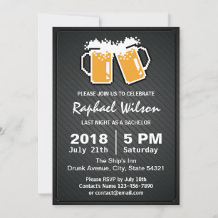 Cervejas Pixel Legais & Cartão de Festa de Solteir