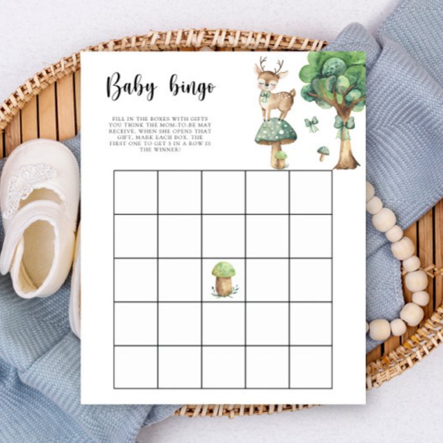 Cervo na Floresta - Jogo de bingo para chá de bebê (Criador carregado)