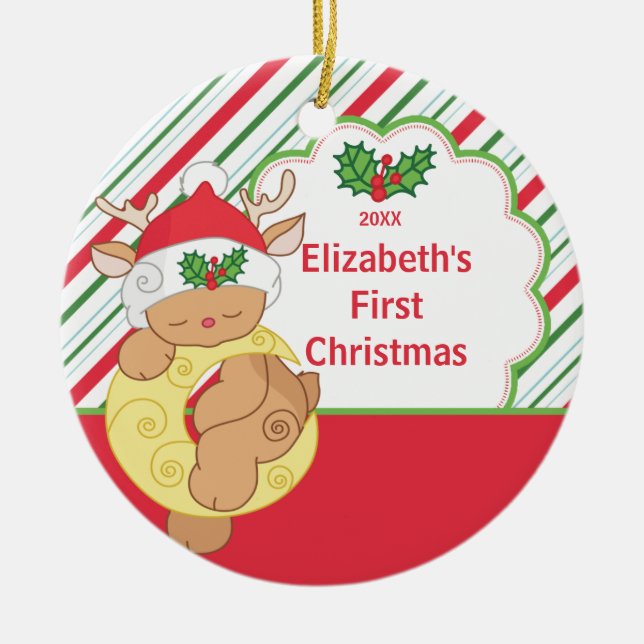 Cervos da rena dos enfeites de natal dos bebês (Frente)