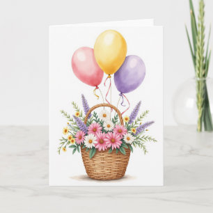 Cesta de Aniversário Alegre Cartão