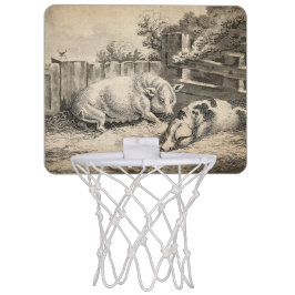 Cesta De Basquete De Brinquedo Dois porcos deitados com palha numa Caneta ao ar l