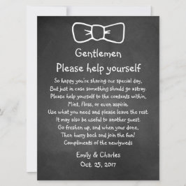 Cesta de casamento com aspecto de quadro-negro rús