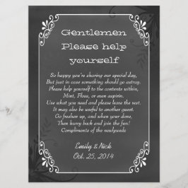 Cesta de casamento com aspecto de quadro-negro vin