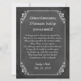 Cesta de casamento com aspecto de quadro-negro vin