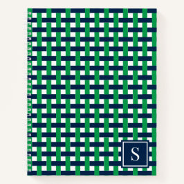 Cesta Entrelaçada Preppy – Monograma Azul-Marinho 