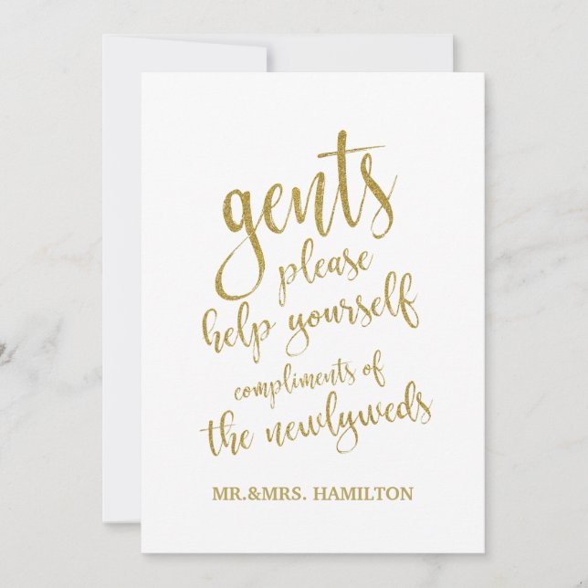 Cesta para Banheiro Masculino Dourada Sinal de Cas (Frente)