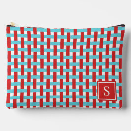 Cesta Trançada Preppy – Monograma Vermelho e Turqu
