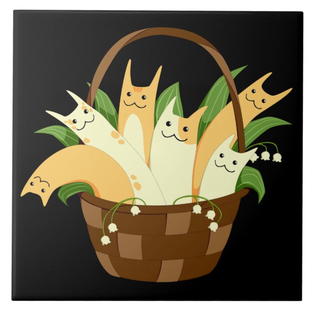 cesto de azulejo cerâmico para gatos (Frente)