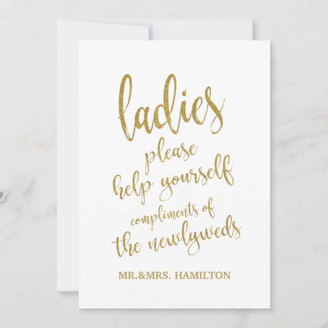 Cesto de Banheiro Feminino Dourado Sinal Acessível (Frente)