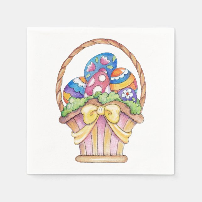 Cesto de páscoas - Papel para guardanapos (Frente)