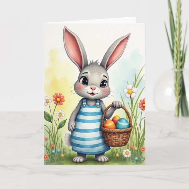 Cesto de Primavera da Coelhinha Cartão (Frente)