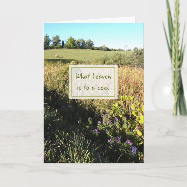 Céu a Vaca Novo País Cartão de Saudação (Frente)