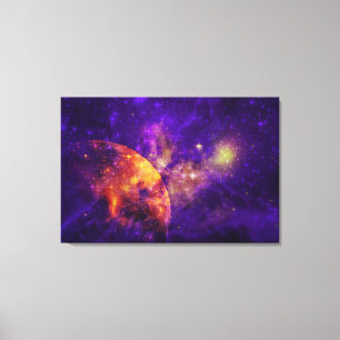 Céu Amethyst, impressão dourado das canvas da