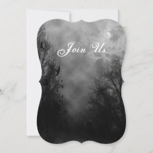 Céu Assombrado com Convite de Halloween Personaliz