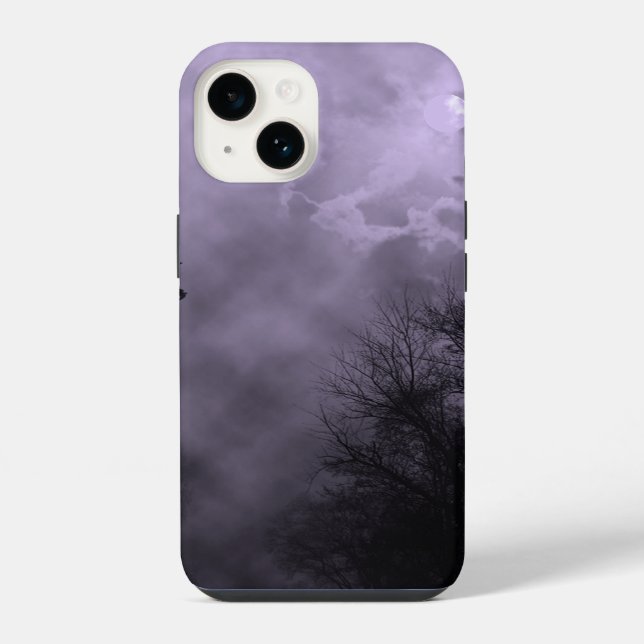 Céu Assombrado com Névoa Roxa para iPhone (Verso)