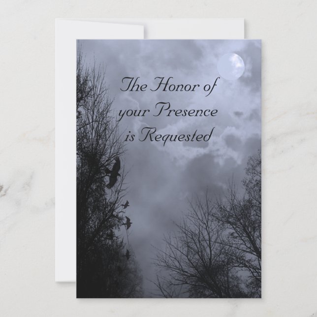 Céu Azul Assombrado com Convite para Casamento de  (Frente)