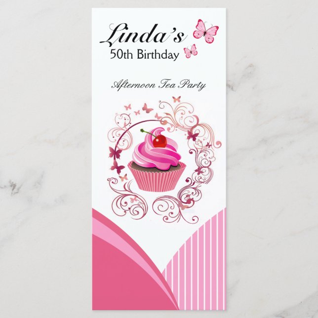 "Céu Cupcake" - Menu de deserto de pastelaria (Frente)