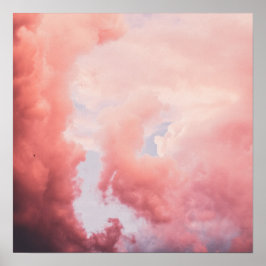 Céu Laranja Estético e Poster de Nuvem