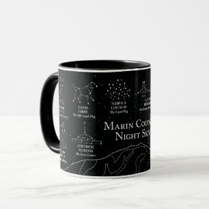 Céu Noturno do Condado de Marin caneca 330 ml pret
