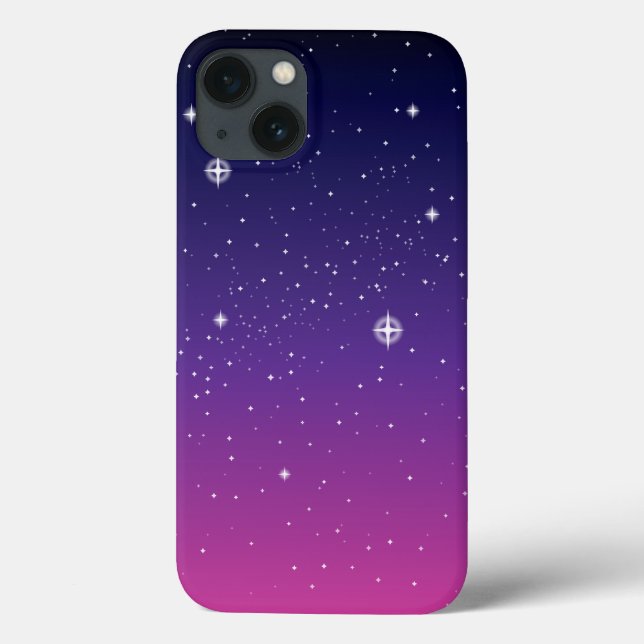 Céu Noturno Estrelado Roxo Escuro (Verso)
