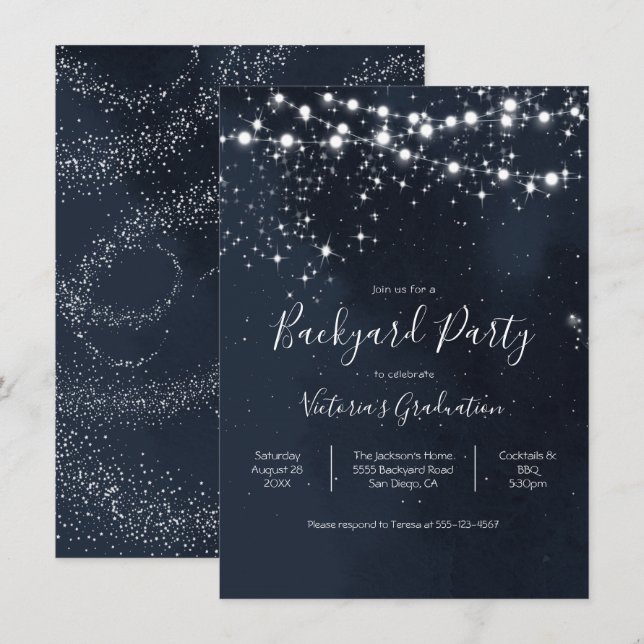 Céu Noturno na Tarde Fio de Luzes Convite para Fes (Frente/Verso)