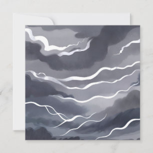 Céus Tempestuosos   Cartão de Aquarela Escura