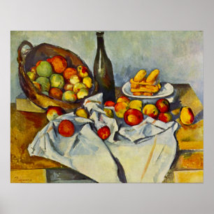 Cezanne A Cesta da Poster das Maçãs